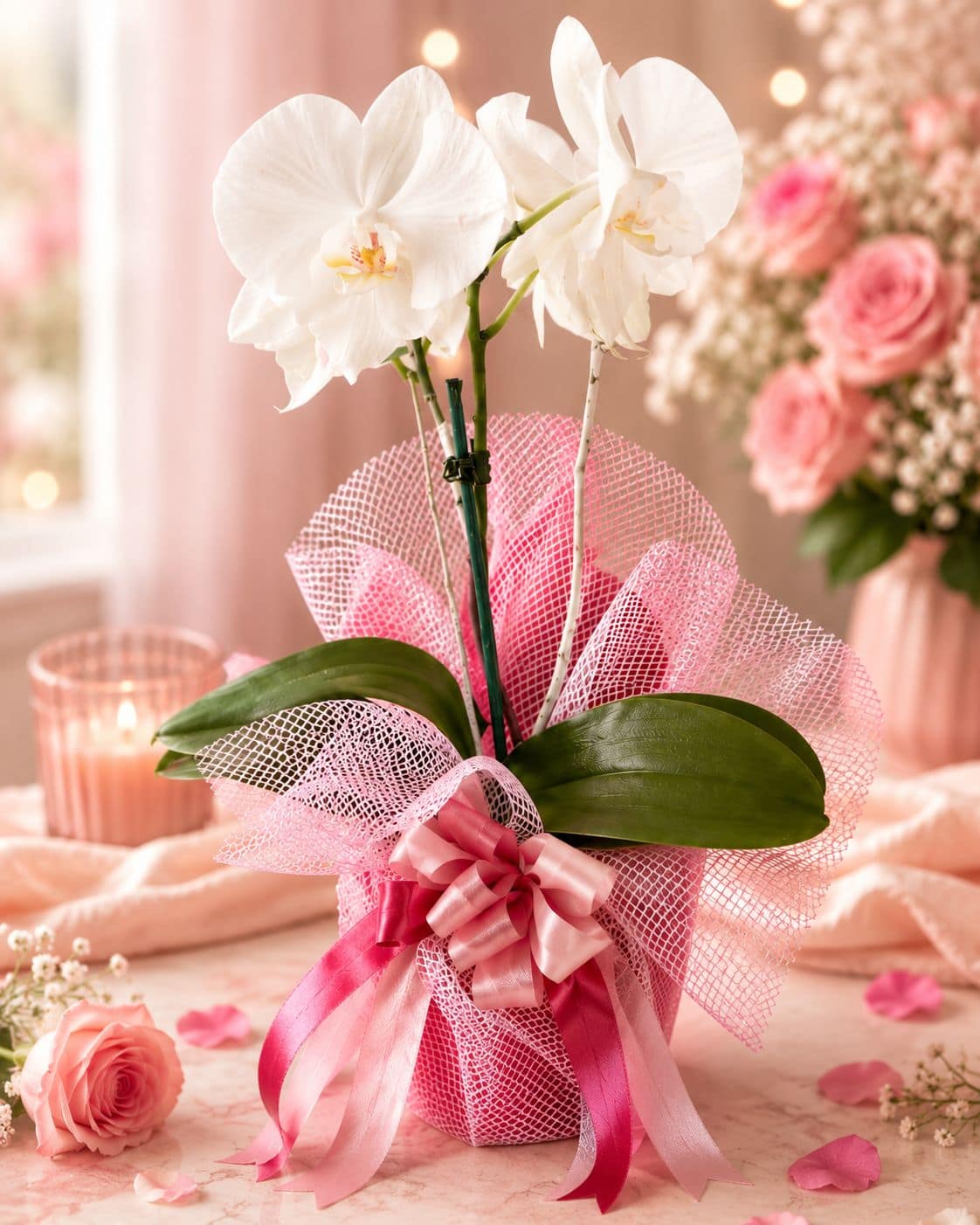 Blush Luxe Custom Orchid Arrangement